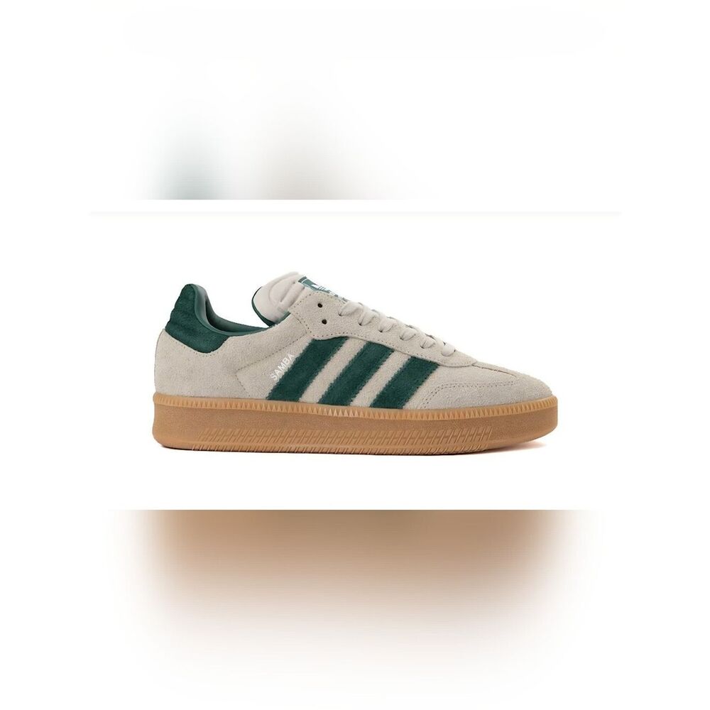Adidas Samba XLG J  "Putty Grey / Collegiate Green /Gum" colorway 5.5 /38 UNISEX